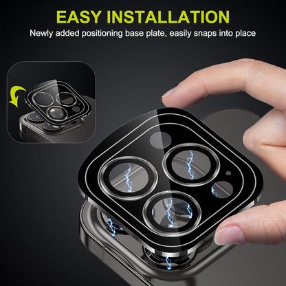 WSKEN for iPhone 14 Pro/iPhone 14 Pro Max Camera Lens Protector,[Night Shooting Mode] HD Tempered Metal Glass Camera Screen Protector Cover Film Accessories, Black