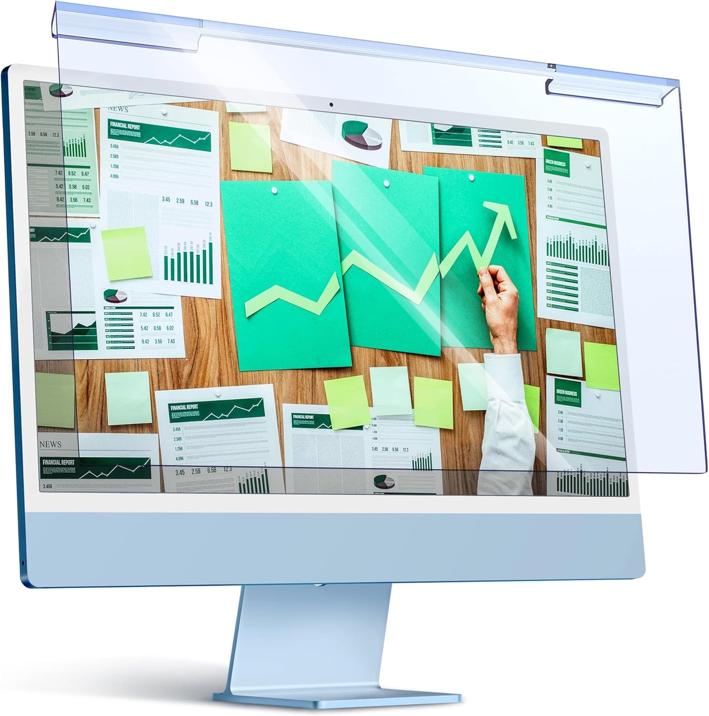 VINTEZ Blue Light Screen Protector Compatible With iMac 24 Inch (2021, 2022, 2023, 2024, M1, M3, M4) – Anti-UV Blue Light Blocking Film for Desktop PC, Eye Protection Filter, 21.5" x 12.6"