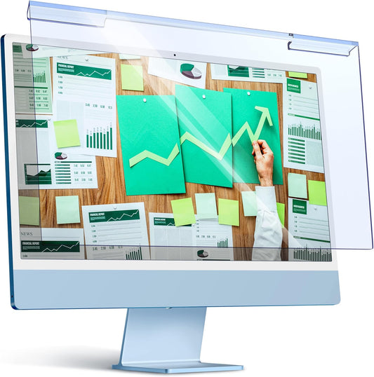 VINTEZ Blue Light Screen Protector Compatible With iMac 24 Inch (2021, 2022, 2023, 2024, M1, M3, M4) – Anti-UV Blue Light Blocking Film for Desktop PC, Eye Protection Filter, 21.5" x 12.6"