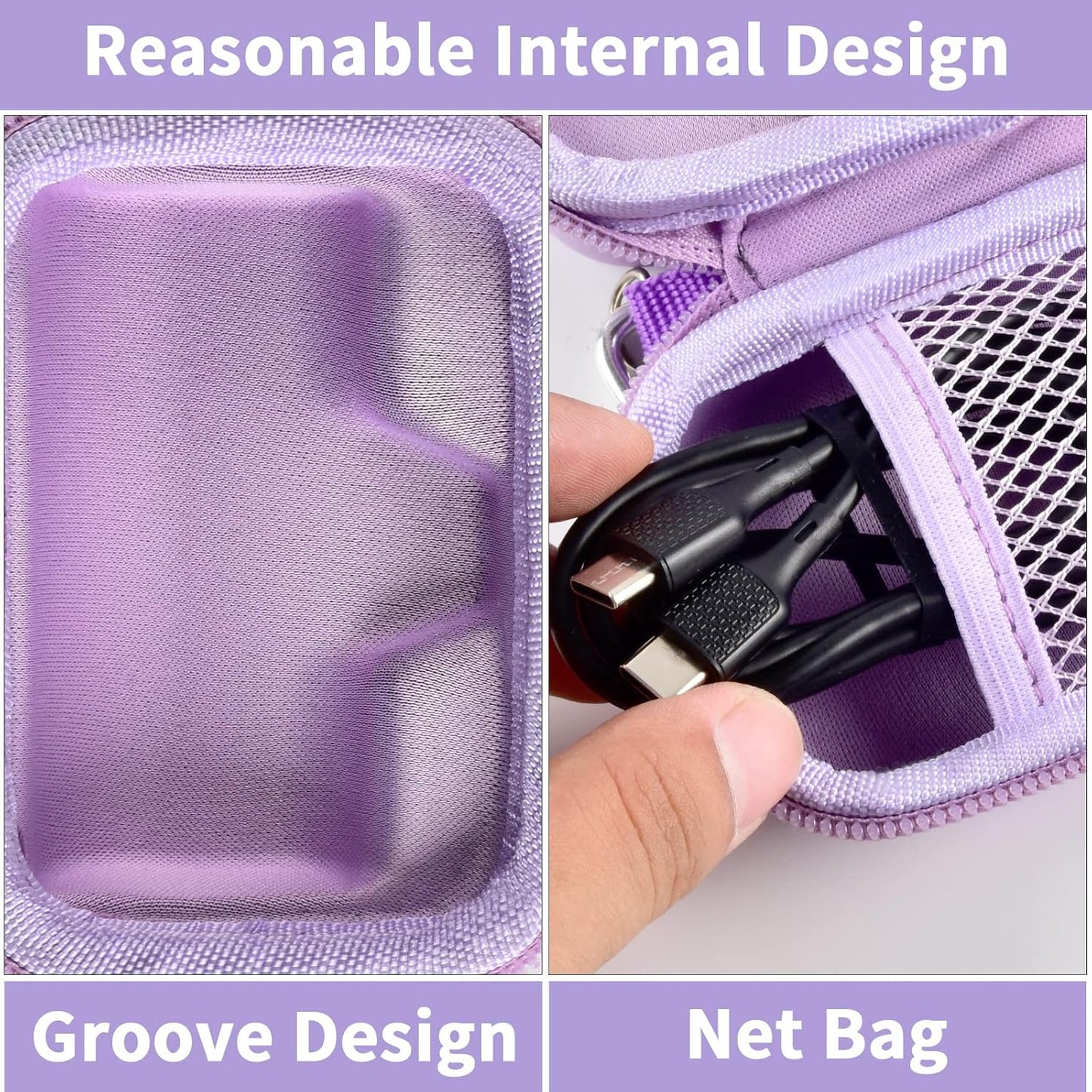 Portable Charger Power Bank Case for Swyop/for Feob/for Charmast/for JEJILL/for LanLuk/for VEGER/for iWALK/for Taegila/for Kuulaa and More Small Charging Battery Pack - Bag Only (Purple)