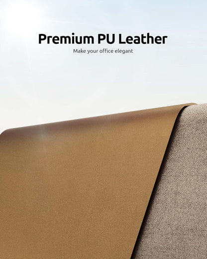YSAGi Leather Desk Protector, Office Mat, Large Mouse Mat, Non-Slip PU Leather Blotter, Laptop Pad, Waterproof Writing Pad for Office and Home (Bronze, 31.5" x 15.8")