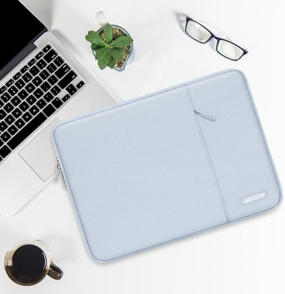 MOSISO Laptop Case 14 inch, 14 inch Laptop Sleeve Compatible with HP Lenovo Dell ASUS Acer, HP Stream, Dell Latitude, Lenovo IdeaPad, Polyester Vertical Computer Sleeve Bag with Pocket, Baby Blue
