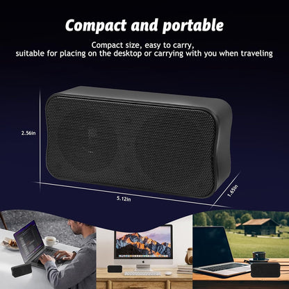 USB Small Computer Speaker Bar, USB Mini Computer Speakers, Laptop Speaker, Computer Speakers for Desktop PC, Plug and Play, Protable PC Sound Bar for Office Home School