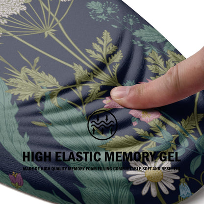 Ergonomic Mouse Pad with Wrist Rest Support, Memory Foam & Polyurethane, Weeds