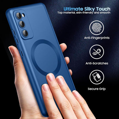 Magnetic for Samsung Galaxy S20 FE 5G Case 【Compatible with MagSafe Only】【Built-in Camera Lens Protector】 Slim Soft TPU Shockproof Phone Shell (Blue)