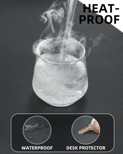 Leather Desk Pad Protector, Mouse Pad, Office Desk Mat, Non-Slip PU Leather Desk Blotter, Laptop Desk Pad, Waterproof Desk Writing Pad for Office and Home (Black, 31.5" x 15.7")