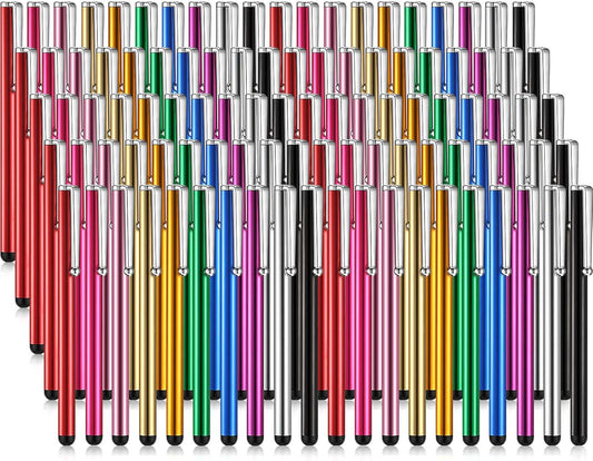 Outus 100 Pieces Stylus Pen Slim Touch Screen Stylus Universal Capacitive Digital Pen Compatible with iPad, iPhone, Samsung, Tablet, Most Devices with Capacitive Touch Screen, 10 Colors