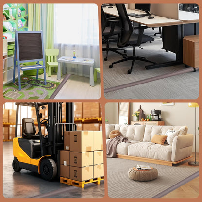 Floor Cord Cover for Wires on Floor Self Adhesive Cord Hider Floor Cable Management Wire Covers for Cords Protector Prevent Cable Trips Cord Cavity W 0.51" x H 0.31", Grayish Brown Wood, 3.3Ft