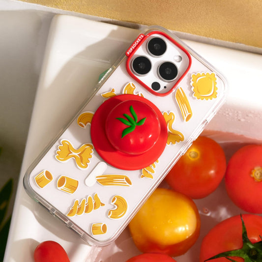 PopSockets Phone Grip for MagSafe with Kickstand, Magnetic Stand, Swappable Top, Secure Hold for iPhone MagSafe Cases, Phone & Tablet Grip - Pomodoro