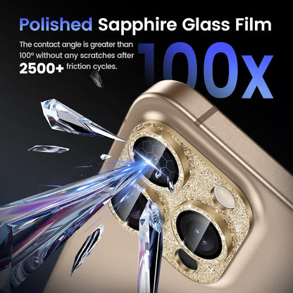 Tensea for iPhone 16 Pro/iPhone 16 Pro Max/iPhone 15 Pro/iPhone 15 Pro Max Camera Lens Protector, Metal Aluminum Alloy Tempered Glass Cover Camera Screen Protector Accessories, Case Friendly