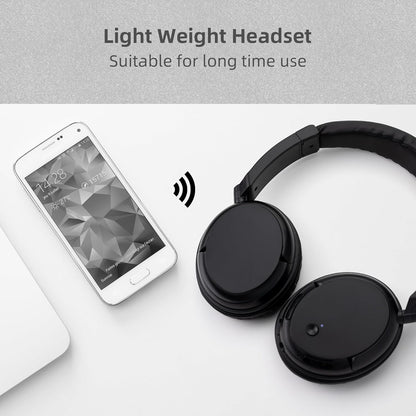 Wireless Bluetooth Headphone Over Ear, Bluetooth Transmitter for TV,PC,3.5mm Audio Device, Wired and Wireless Headset (Black)