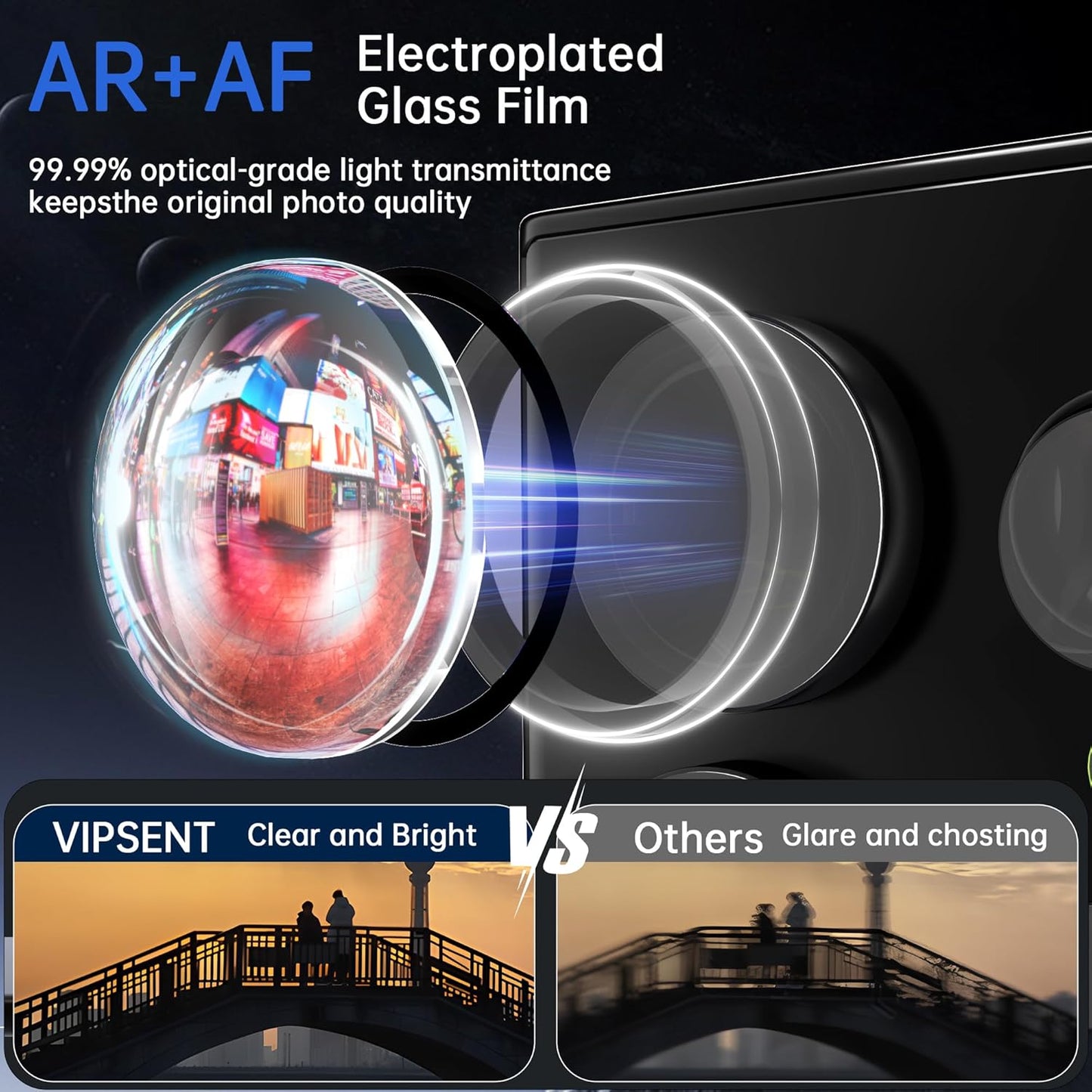 For Samsung Galaxy S23 Ultra Camera Lens Protector, Individual Lens Protector, Ultra HD 9H Tempered Glass Screen Protective Cover, Anti-scratch, Military Grade Drop Protection 2 Set. (Clear, S23 Ultra)