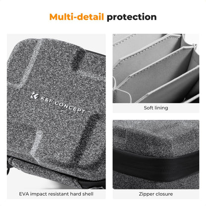 K&F Concept 10 in 1 Lens Filter Case, Hard Shell Camera Filter Pouch Up to 95mm with Hand Strap, Waterproof Camera Lens Filter Storage Wallet for ND UV CPL Filter Pouch