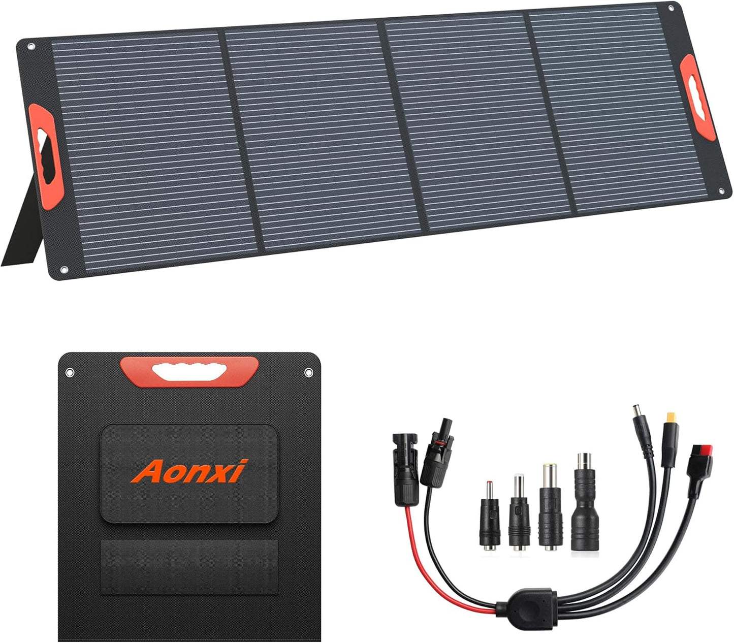 240W Portable Solar Panels for Power Station, 23.5% High Efficiency, 240 Watt Monocrystalline Foldable Solar Panel Charger with USB/20V DC Output Adjustable Kickstand for Camping, Off-Grid Living