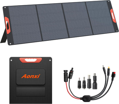 240W Portable Solar Panels for Power Station, 23.5% High Efficiency, 240 Watt Monocrystalline Foldable Solar Panel Charger with USB/20V DC Output Adjustable Kickstand for Camping, Off-Grid Living