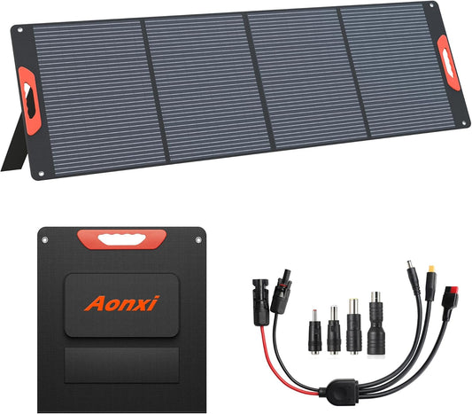 240W Portable Solar Panels for Power Station, 23.5% High Efficiency, 240 Watt Monocrystalline Foldable Solar Panel Charger with USB/20V DC Output Adjustable Kickstand for Camping, Off-Grid Living