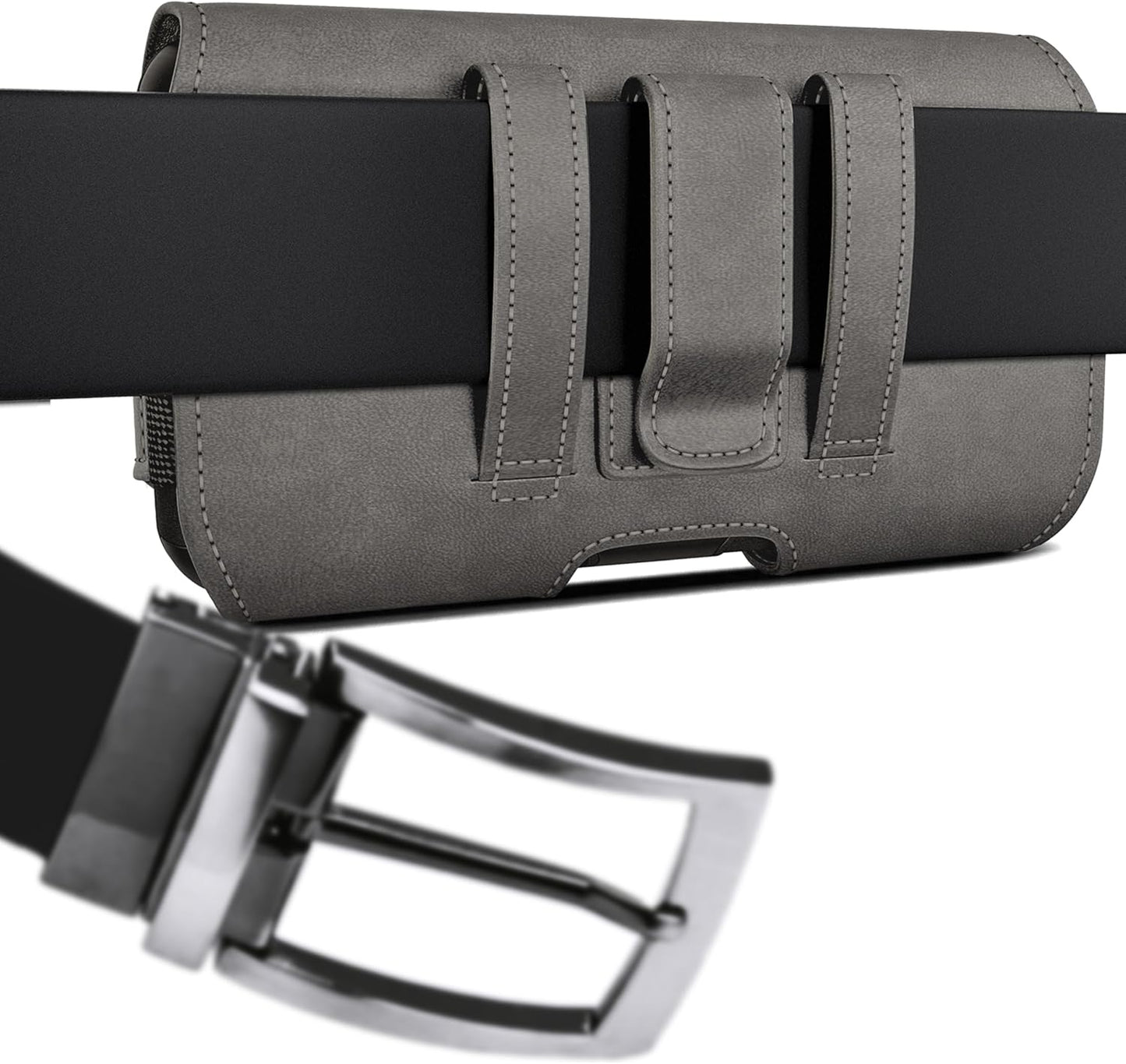 DeBin Holster for Samsung Galaxy Ultra Models s25 s24 s23 s22 s21, Note 20, A13, A32, A02s A03s, A12 A11 A71 A13 Cell Phone Belt Holder Clip Case Pouch Cover (Fits Protective Case on) Pewter