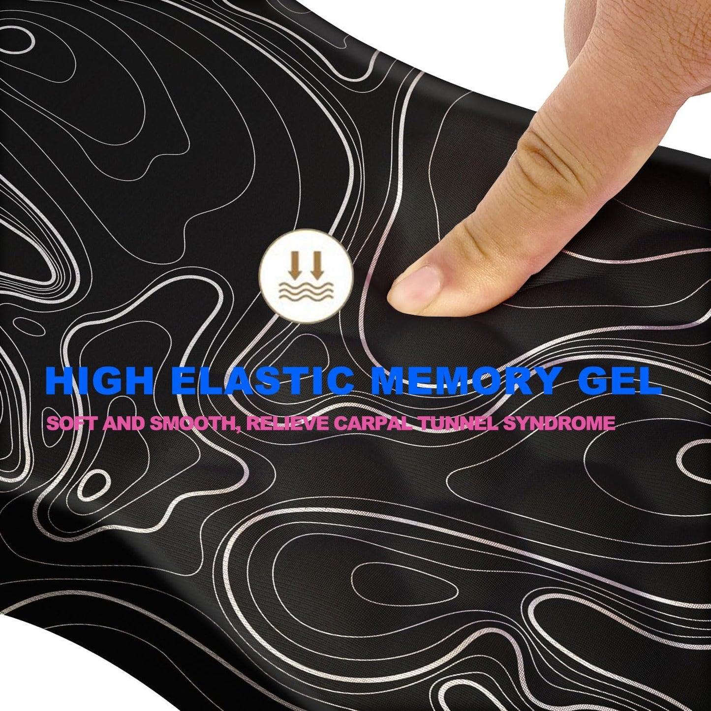 Ergonomic Mouse Pad with Massage Dot, Comfortable Computer Mouse Pad for Laptop, Wrist Rest Pain Relief, Non-Slip PU Base, Black, 12 x 8 in