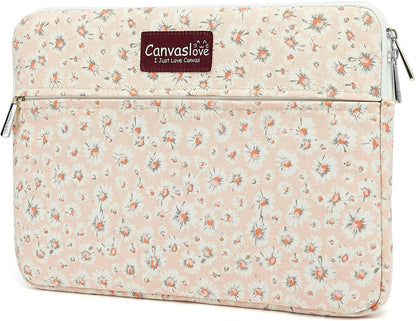 Canvaslove Pink Chrysanthemum Laptop Sleeve Case Bag Cover with Pocket For MacBook Pro 16 and 16 inch HP Lenovo Dell ASUS Acer Notebook Computer