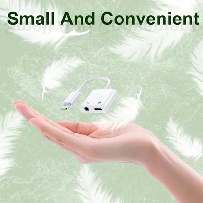 [Apple MFi Certified] 3 Pack Lightning to 3.5mm Headphone Jack Adapter, 2 in 1 Dongle Adapter Aux Audio + Charging Ports Splitter Compatible with iPhone 14/13/12/11/XS/XR/8/7 Support All iOS System