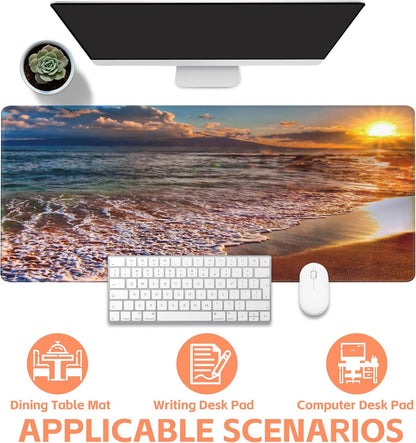 Mouse Pad Large Nice Sunset Non-Slip Game Desk Mat with Stitched Edge Laptop Keyboard Desk Pad for Work Home Gaming (35.4 x 15.7 Inches)
