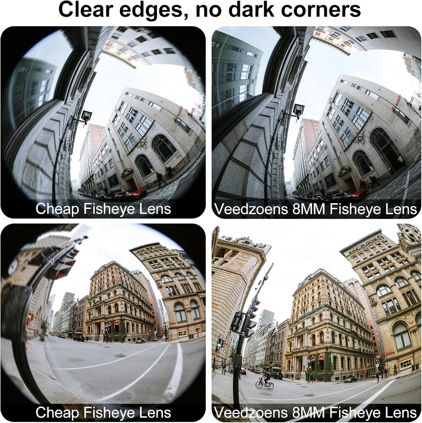 8MM 220°Fisheye Lens for iPhone Android Smartphone, Compatible with SmallRig NEEWER Phone Cage, with 17mm Thread Universal Phone Lens Clip and Black Portable Bag