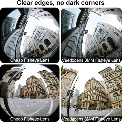 8MM 220°Fisheye Lens for iPhone Android Smartphone, Compatible with SmallRig NEEWER Phone Cage, with 17mm Thread Universal Phone Lens Clip and Black Portable Bag