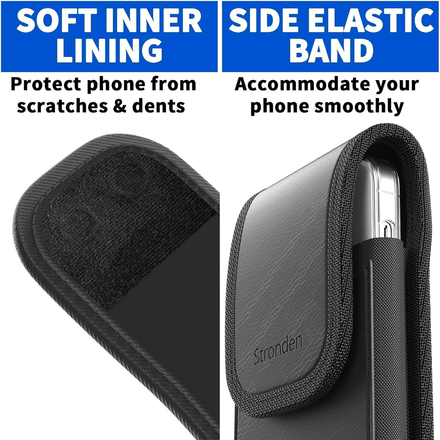 Holster for iPhone 17 Air, 17 Pro, 17, 16e, 16, 16 Pro, 15, 15 Pro, 14, 14 Pro, 13, 13 Pro - Leather Holster Case with Belt Clip, Pouch with Magnetic Closure (Fits Slim/Thin Case Only)