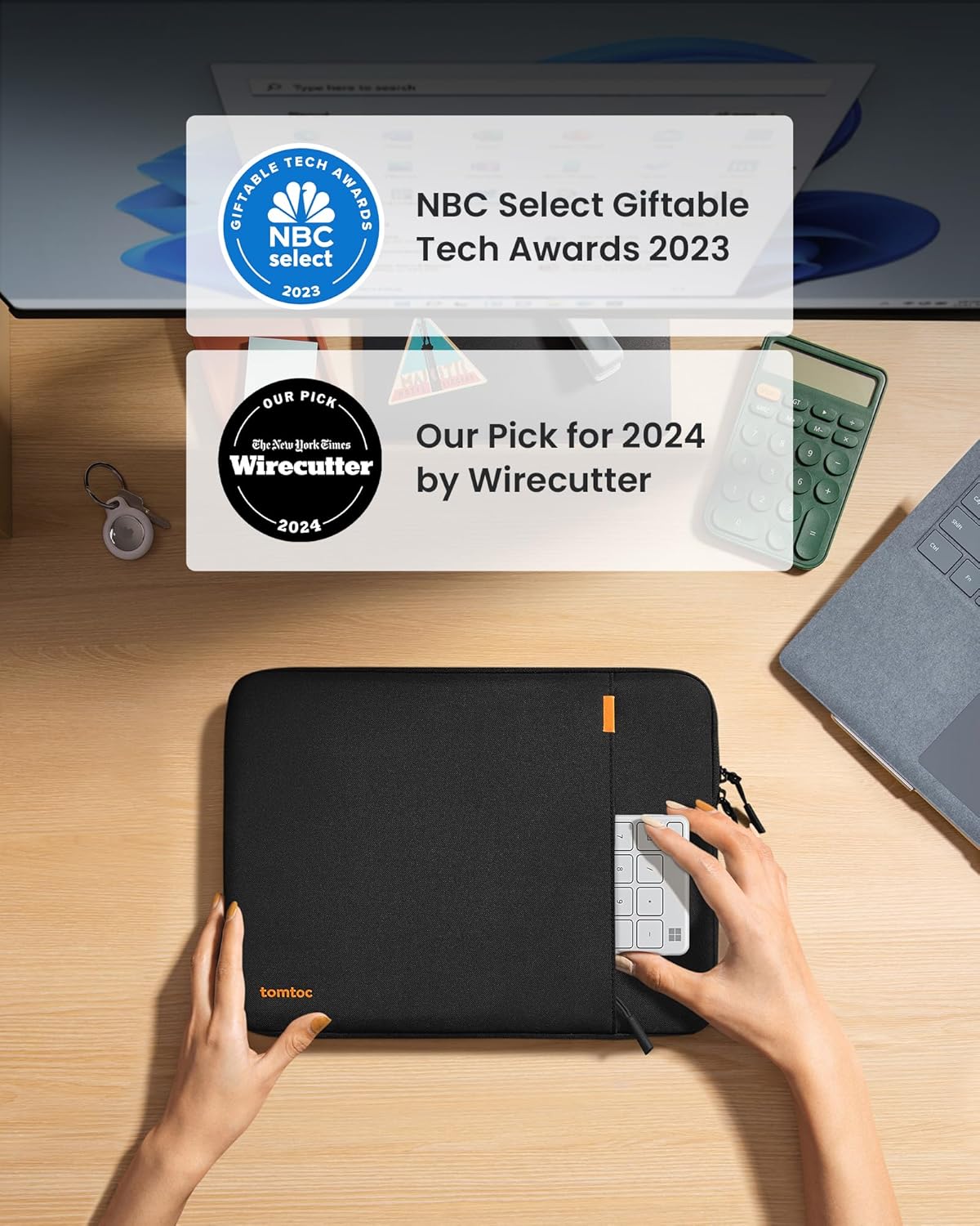 tomtoc 360° Protective Laptop Sleeve for 15.6 Inch Acer Aspire 1/3/5/7, Chromebook, Lenovo IdeaPad L3, HP Pavilion/Envy, ASUS Chromebook/VivoBook, Water-Resistant Notebook Accessory Bag Case