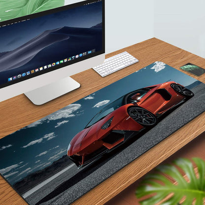 RTGGSEL 31.5x11.8 Inch Non-Slip Long Extended Large Gaming Mouse Pad with Stitched Edges XL Laptops Keyboard Mouse Mat(Lambo)