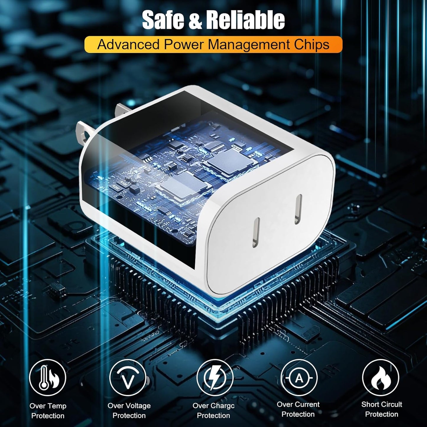 iPhone 16 15 Charger Fast Charging,6FT Woven USB C Charger Fast Charging Cord,2Pack Dual Port USB C Chargers Block,Double Type C Chargers for iPhone 16 Pro Max/16 Pro/16/16e,15 ProMax/15 Plus,iPad Pro