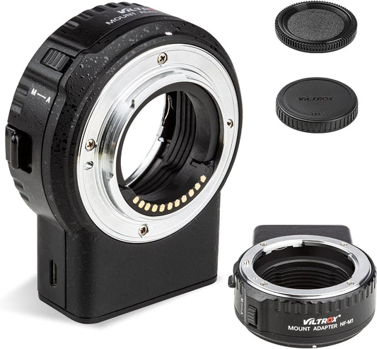 VILTROX NF-M1 Lens Adapter, Auto Focus Lens Converter Ring Camera Lens Mount Adapter Compatible with Nikon F-Mount AF AF-S AF-P AF-I Lens to M4/3 Mount Camera(Olympus/BMPCC)
