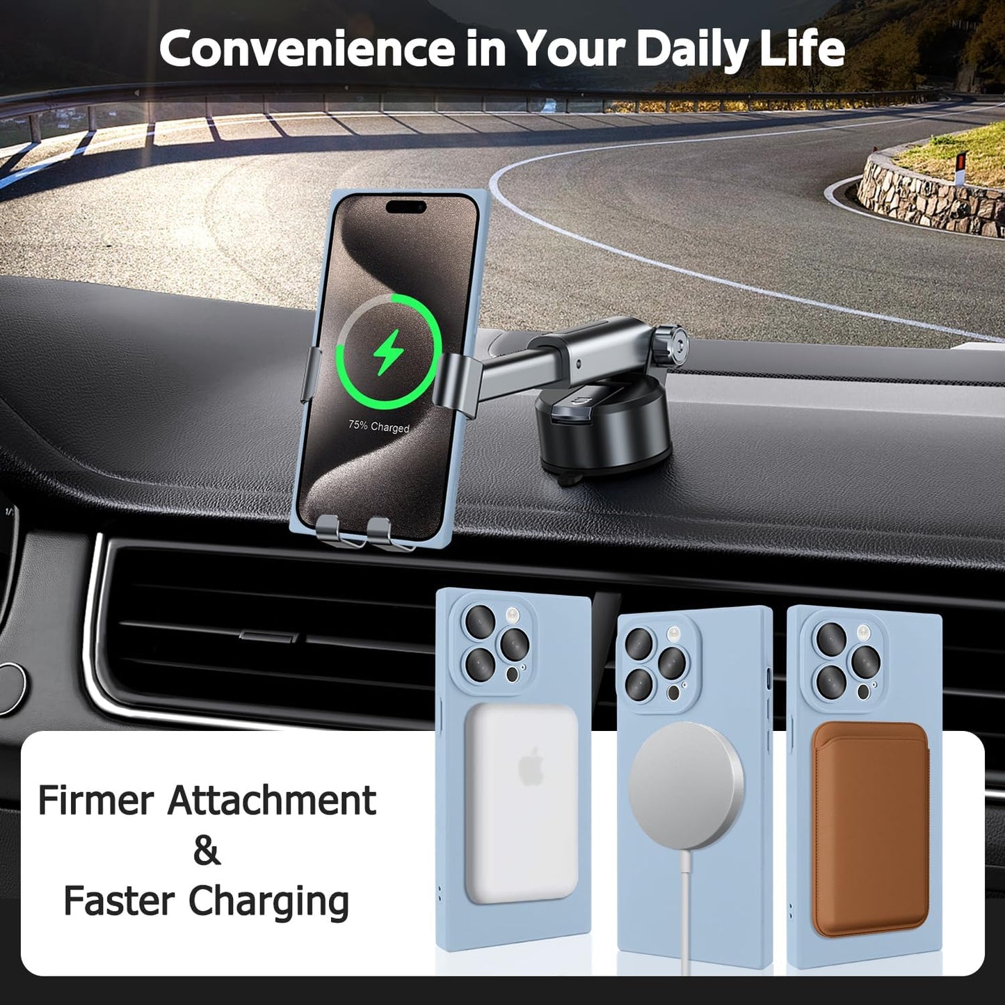 Designed for iPhone 15 Pro Max Case Compatible with Magsafe Cover Camera Lens Protector Military Grade Protection Shockproof Soft TPU Slim Magnetic Phone Case for iPhone 15 Pro Max Blue