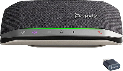 Poly Sync 20+ Personal Portable Bluetooth Speakerphone (Plantronics) – Noise/Echo Reduction – USB-C Bluetooth Adapter - Works w/Teams (Certified), Zoom, PC, Mac, Mobile – Amazon Exclusive