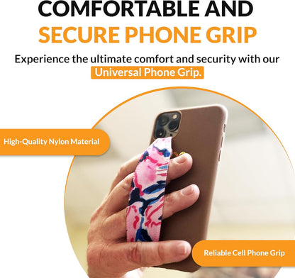 Phone Grip Strap - Reversible Finger Holder for Phone Back, Customizable Anti-Slip Design, Wireless Charging Compatible Detachable Holder for iPhone - Cat Nap