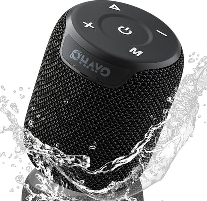 OHAYO Portable Bluetooth Speaker,IPX7 Waterproof Speakers, 15W Loud Stereo Sound, Wireless V5.3, AUX&TF-Card in, TWS, Built-in Mic, Black