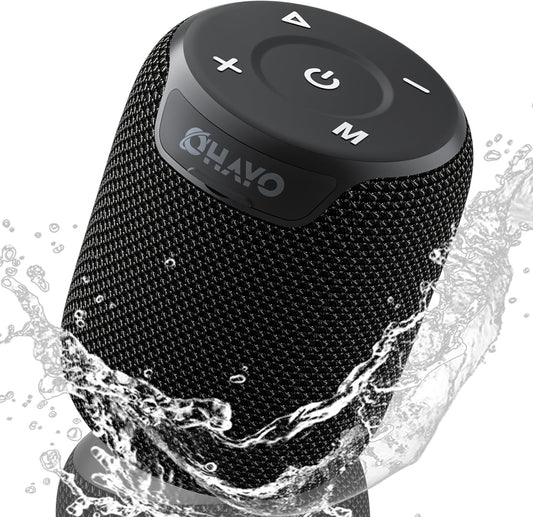 OHAYO Portable Bluetooth Speaker,IPX7 Waterproof Speakers, 15W Loud Stereo Sound, Wireless V5.3, AUX&TF-Card in, TWS, Built-in Mic, Black