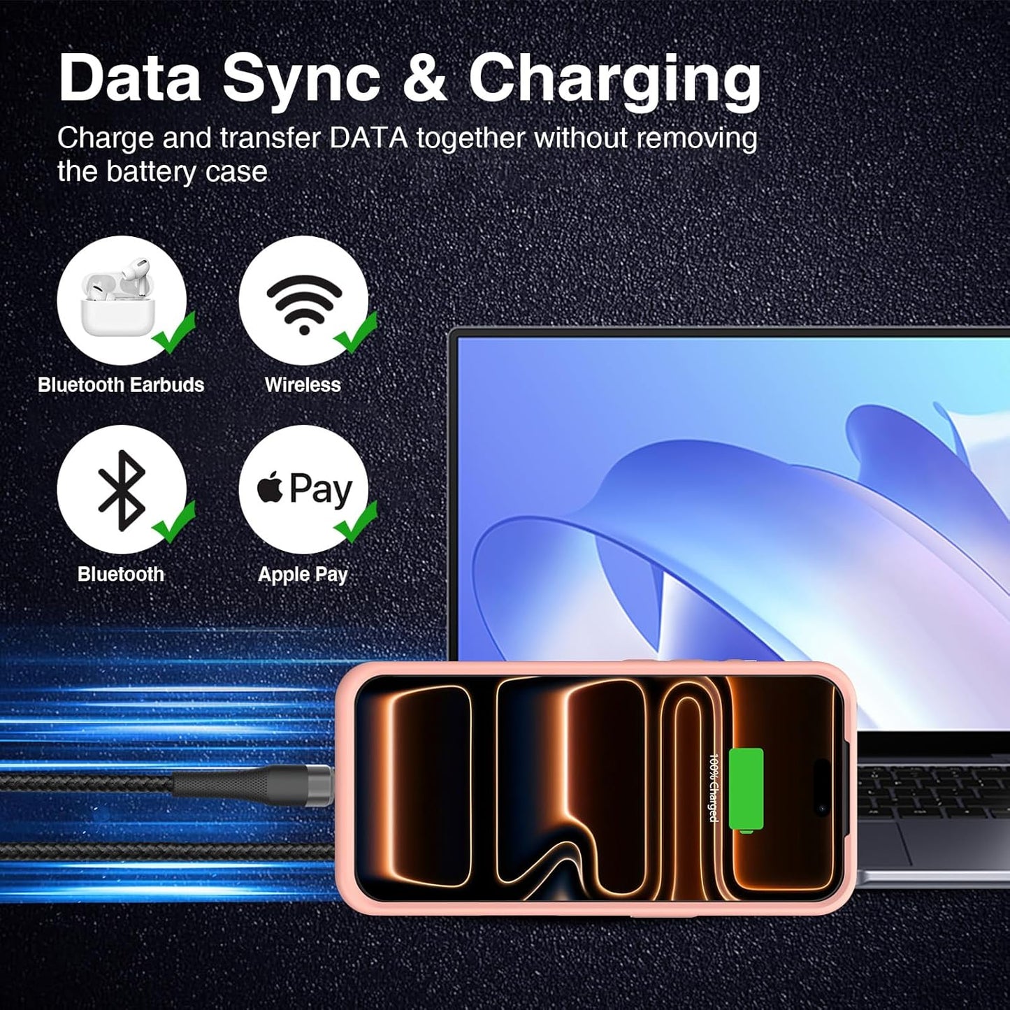 GIN FOXI Battery Case for iPhone 17 Pro, Charging Case Charger 8500mAh Ultra-Slim Lightweight Powerful Battery Pack 15W Fast Rechargeable Anti-Fall TPU Juice Box for iPhone 17 Pro (6.3") Pink