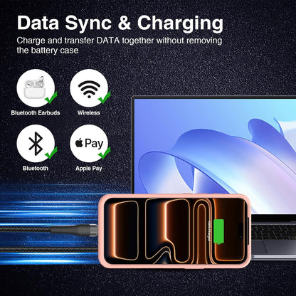 GIN FOXI Battery Case for iPhone 17 Pro, Charging Case Charger 8500mAh Ultra-Slim Lightweight Powerful Battery Pack 15W Fast Rechargeable Anti-Fall TPU Juice Box for iPhone 17 Pro (6.3") Pink