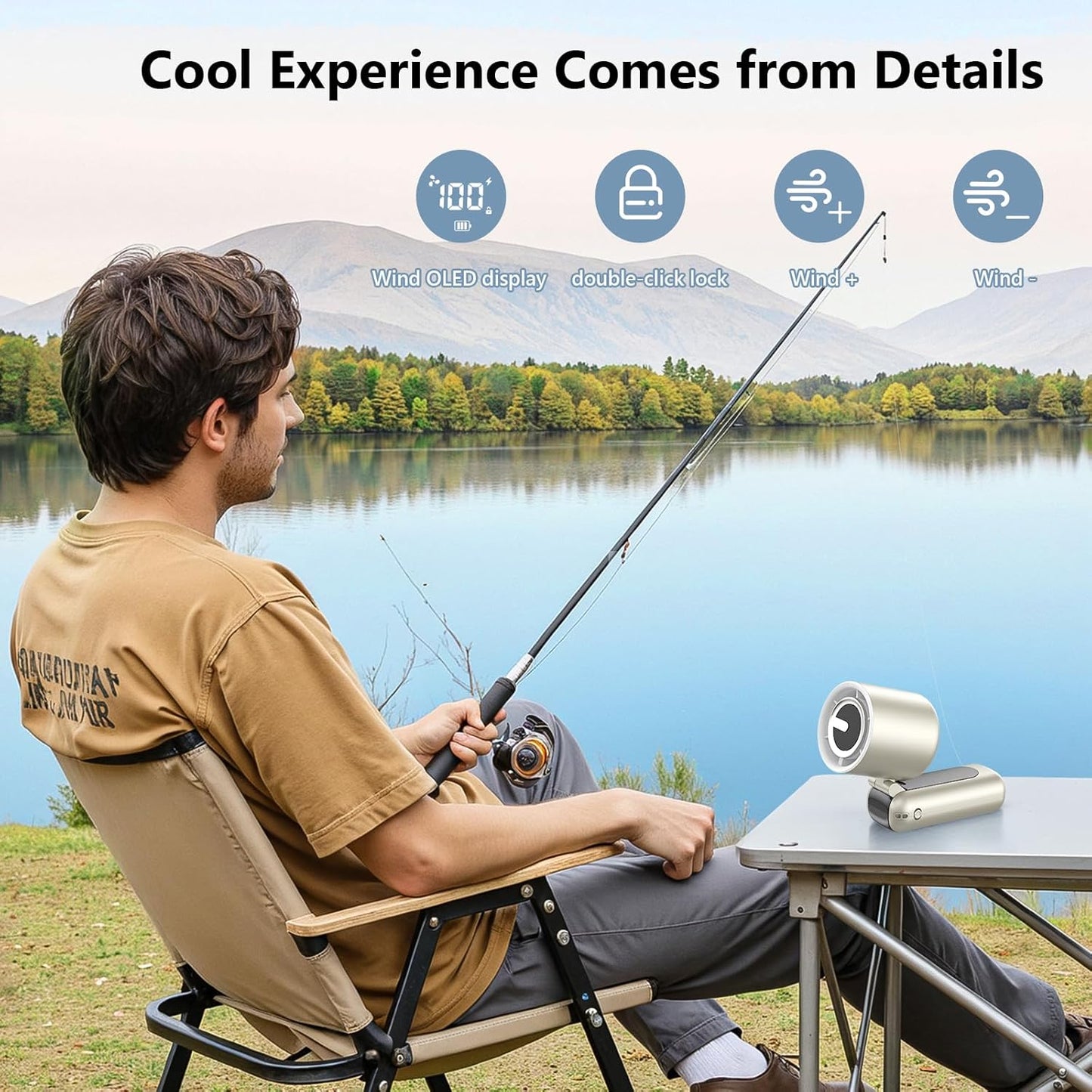 Portable Handheld Mini Fan,Speed(1-100) Adjustable Turbo Personal Fan,4000mAh Battery Rechargeable,AI Digital Display,Gifts for Women Men Camping Travel Summer Outdoor