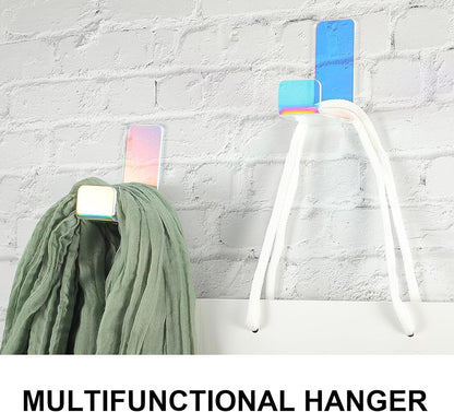 Weewooday 4 Pieces Headphone Hanger Holder Desk Adhesive Headphone Hook Wall Mount Headset Stand Acrylic Holder with Glues for General Purpose Game Earphone(Colorful)