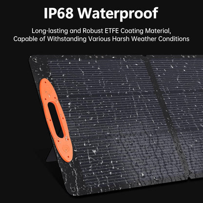 N-Type 16BB 100W Portable Solar Panel 18V Mono ETFE Foldable Solar Panel,25% High Efficiency IP68 Waterproof for Camping Outdoor RV Blackout