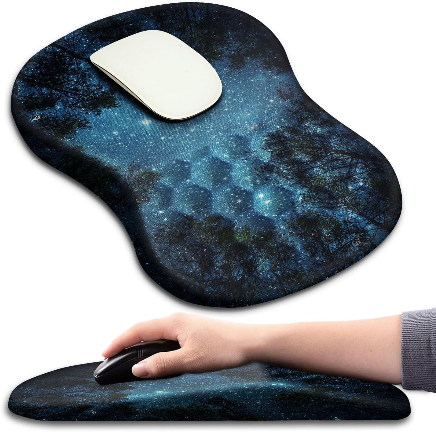 Mouse Pad Wrist Support, Ergonomic Mouse Pad with Massage Dot, Comfortable Computer Mouse Pad for Laptop, Wrist Rest Pain Relief Mousepad with Non-Slip PU Base for Office & Home, 12 x 8 in