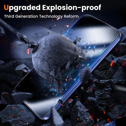 UniqueMe for iPhone 16 / iPhone 15 Screen Protector - [Military Grade Shatterproof & 9H+ Hardness] Screen Protector 15/16 Tempered Glass Full Coverage Protection, Easy Installation, 2 Packs
