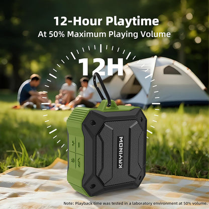 Portable Bluetooth Speaker with IPX7 Waterproof 5W Small Wireless Speakers with TWS Pairing,TF Card/AUX,12 Hours Playtime for Outdoor,Camping,Bathroom,Travel,Beach Use,Gift Ideas