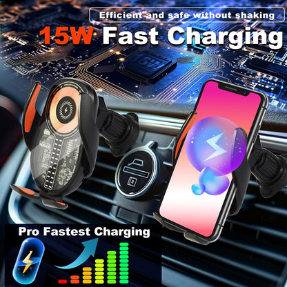 Car Phone Holder Wireless Car Charger, 15W Fast Charging Auto Sensing Clamping Phone Holders for Your Car Vent 360 Adjustable Car Mount for iPhone 16 15 14 13 12 Pro Max, Samsung Glaxy Series