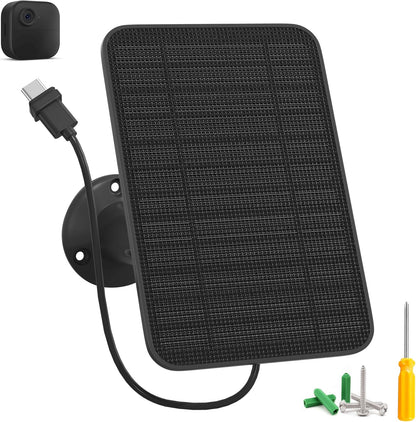 5W Solar Panel for Blink Camera Outdoor, Solar Panel Charger Compatible with Blink Outdoor 4 (4th Gen) Camera, Solar Panel w/Battery for Blink Camera, 9.8ft Cable Rubber Plug IP65 Waterproof, 1 Pack