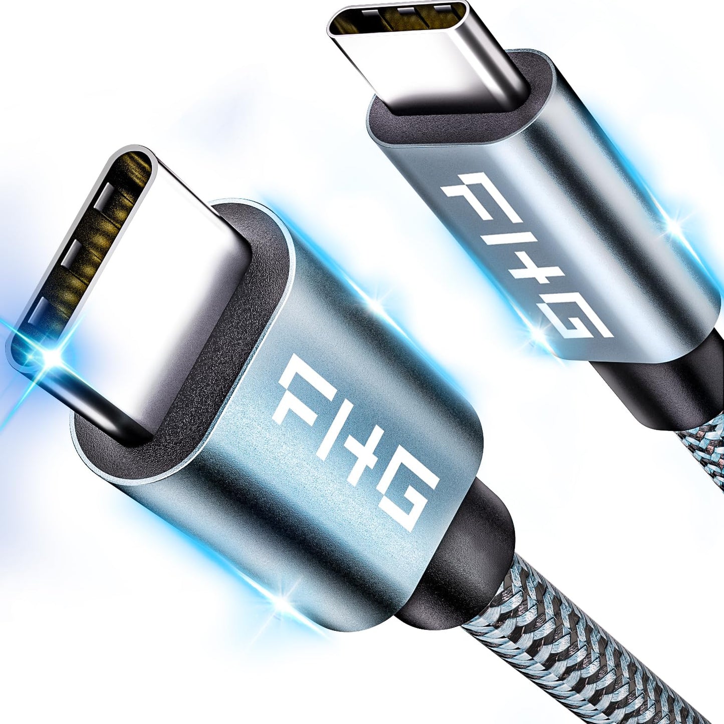 FHG USB C to USB C Cable 6FT 2Pack, PD 60W/3A C to C Cable Fast Charging from 20% to 90% in 30mins, 5Gbps USB C to USB C Data Cable, Nylon Braided Compatible for iPhone 15/Samsung/Android Auto