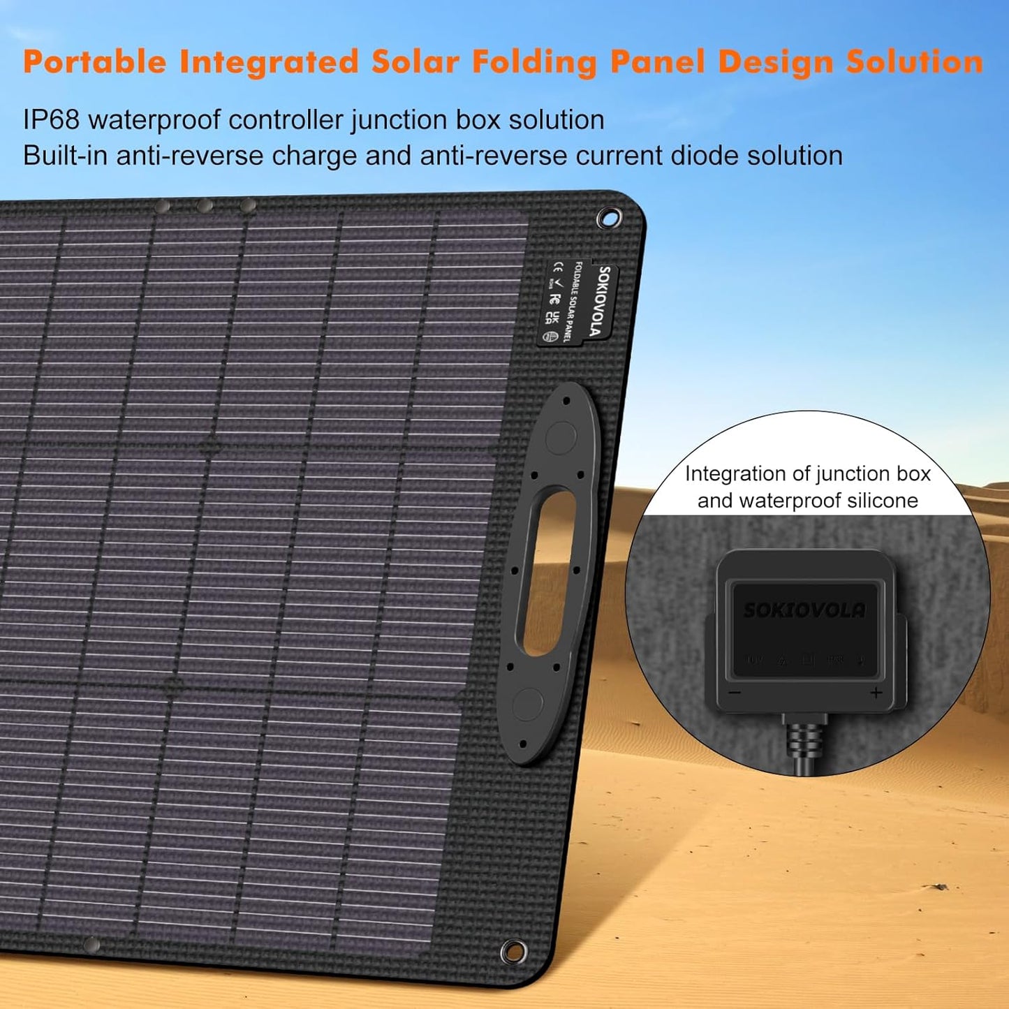 N-Type 16BB 110W 18V Portable Solar Panel Kit,Portable Foldable Solar Panel,NextGen Solar Cell Up to 25% Conversion Rate,ETFE IP68 Waterproof & Dustproof for Power Station Outdoor Camping