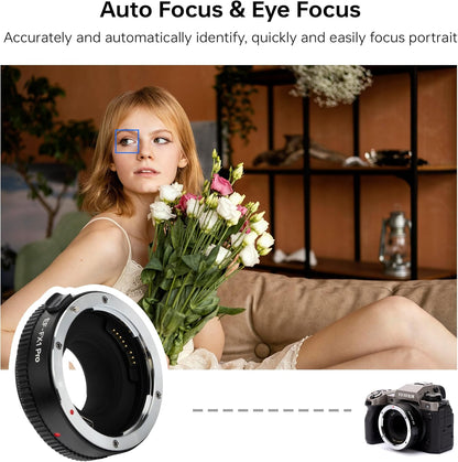 VILTROX EF-FX1 PRO Auto Focus Lens Mount Adapter Converter with Aperture Control Compatible with Canon EF/EF-S Lens to Fuji X-Mount Mirrorless Camera X-H1 X-PRO2 X-T2 X-T3 X-T1 X-T20 X-T10 X-E2 X-E1